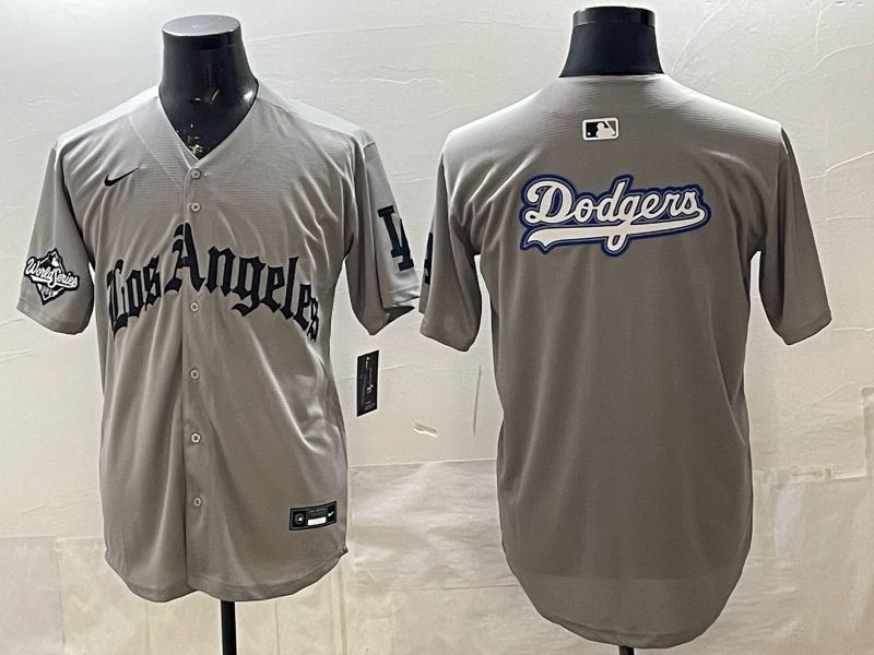 Men 2026 Los Angeles Dodgers Blank Grey Five generations Nike MLB Jersey style 008
